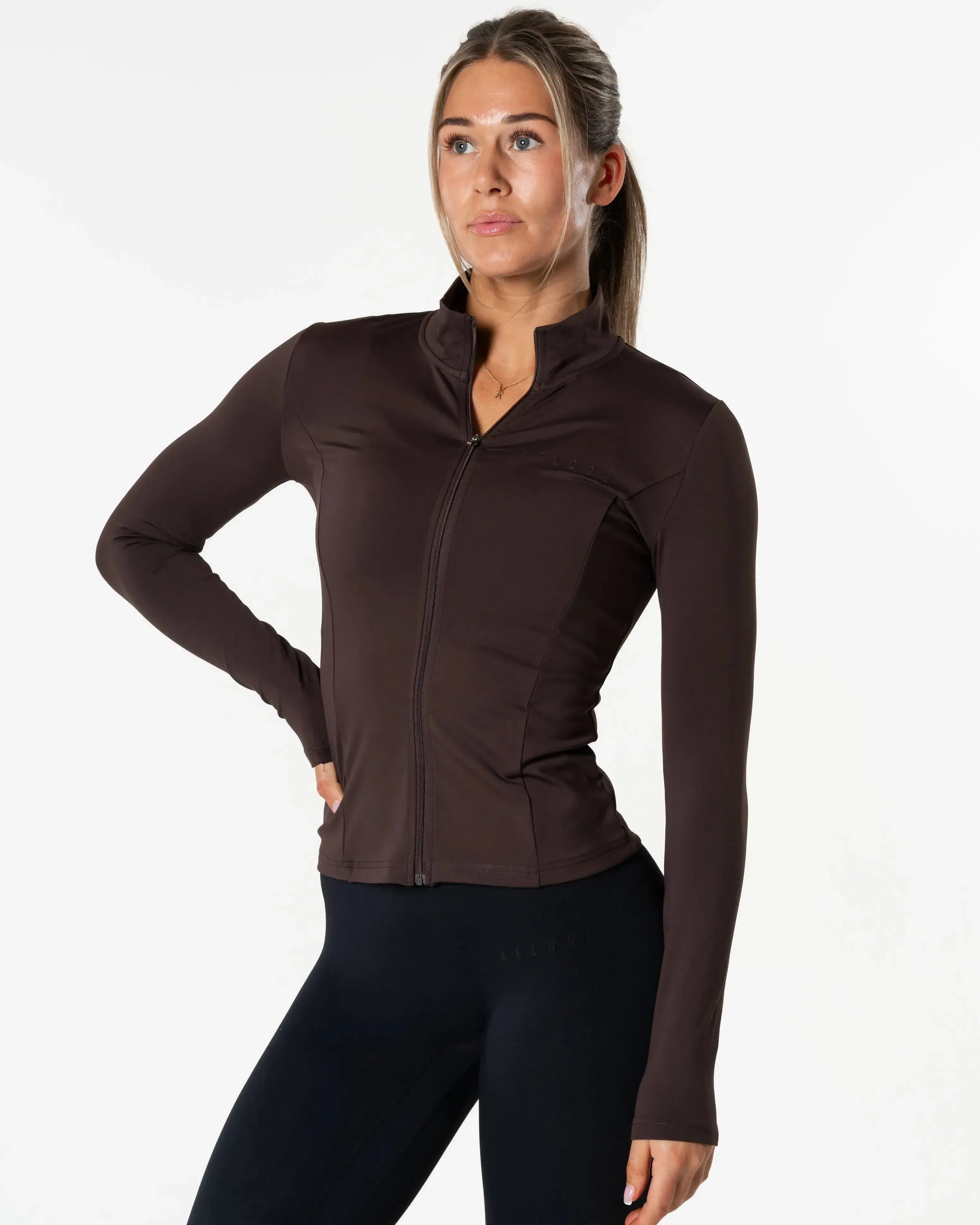 Clean Zip Longsleeve - Brown